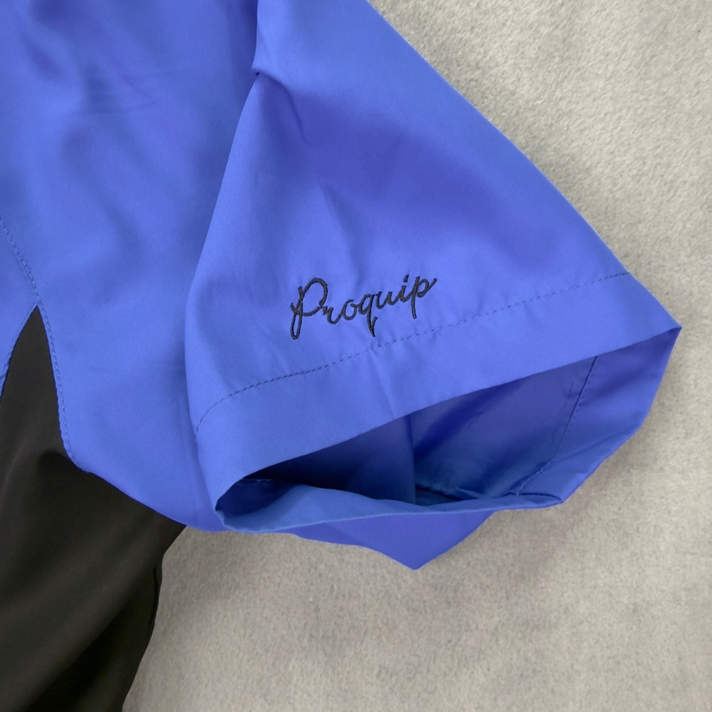 ProQuip Windproof Men Large Blue Golf Jacket Short Sleeve Full Zip - Picture 4 of 10